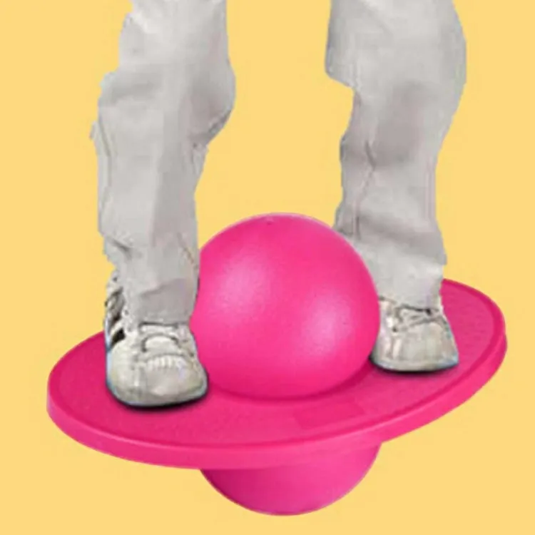 Bouncing Ball Explosion-proof Balance Outdoor Inflatable Exercise Jumping Balls Toys (Pink)