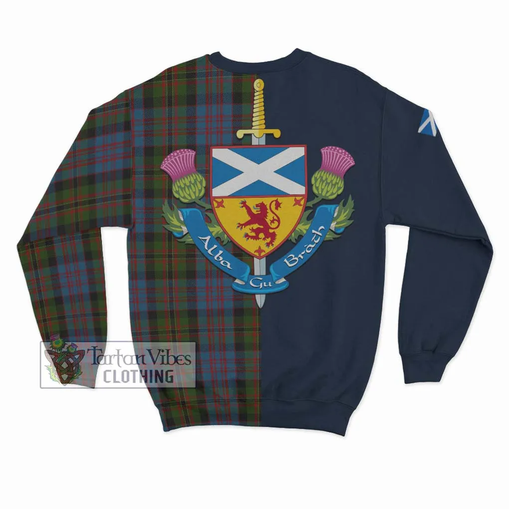 Bowie Tartan Sweatshirt Alba with Scottish Lion Royal Arm Half Style