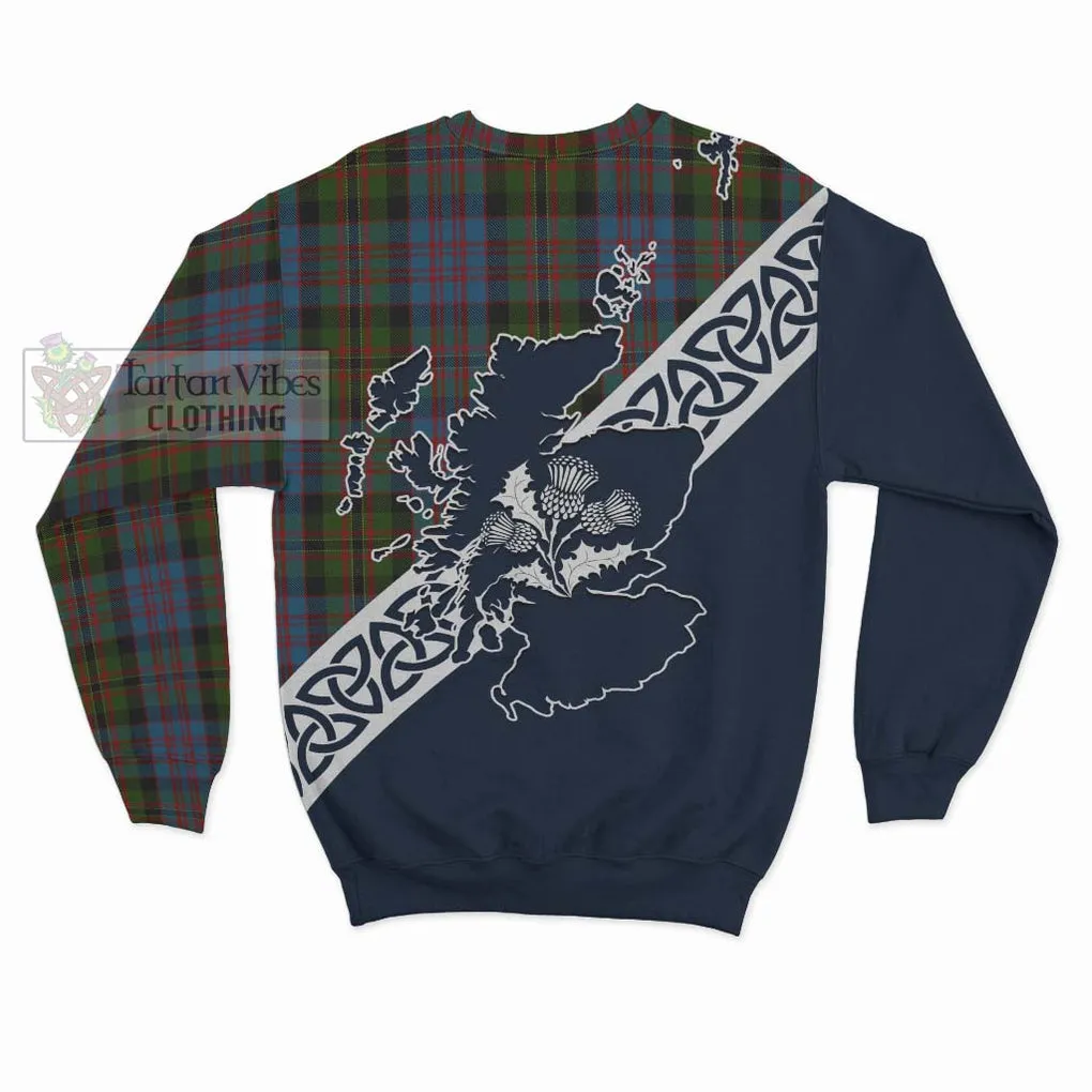 Bowie Tartan Sweatshirt Featuring Thistle and Scotland Map