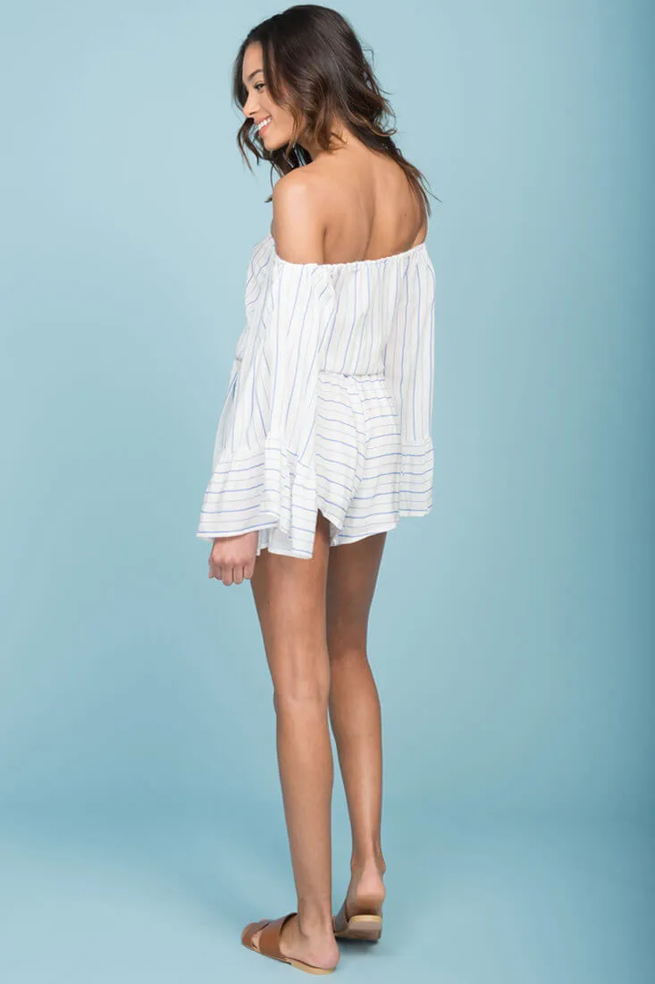 Brisk Bell Sleeve Romper White