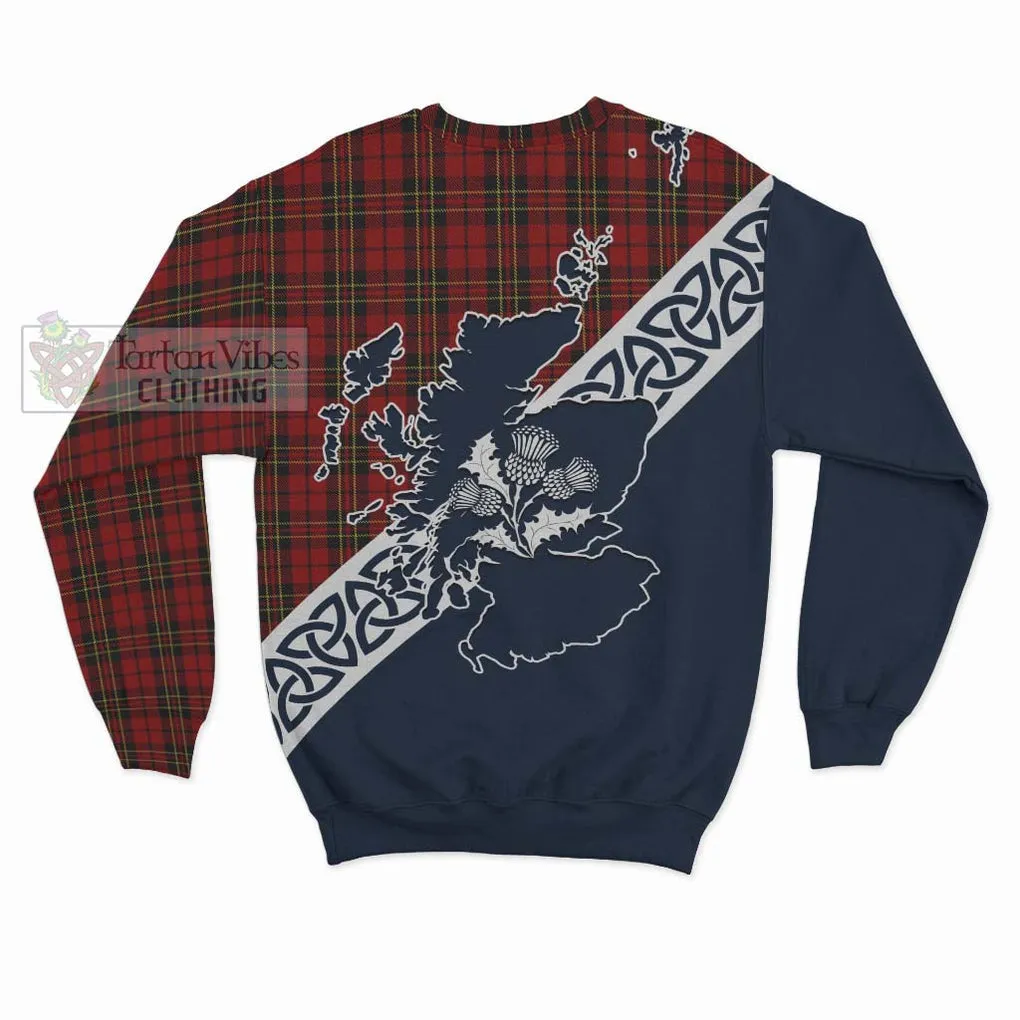 Brodie Tartan Sweatshirt Featuring Thistle and Scotland Map