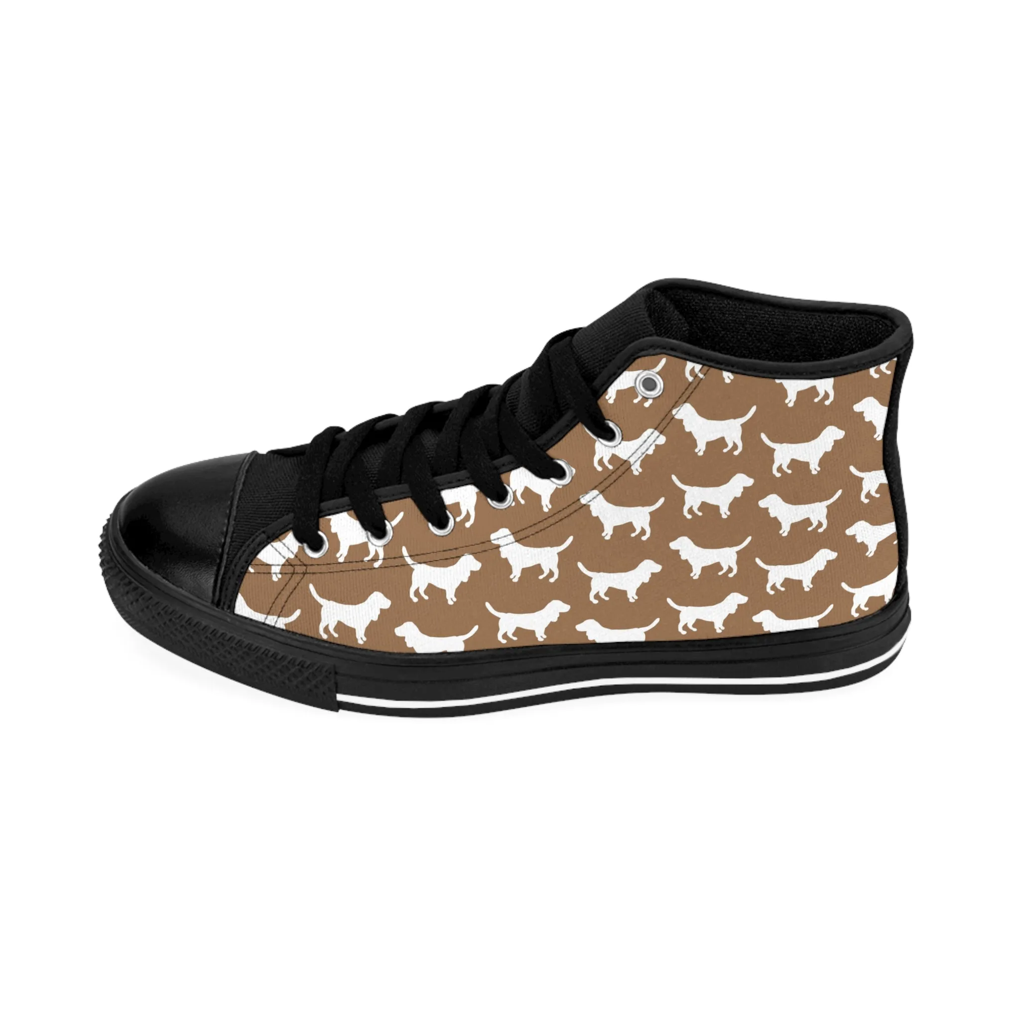 Brown Basset Hound Women's Classic Sneakers