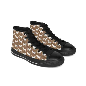 Brown Basset Hound Women's Classic Sneakers