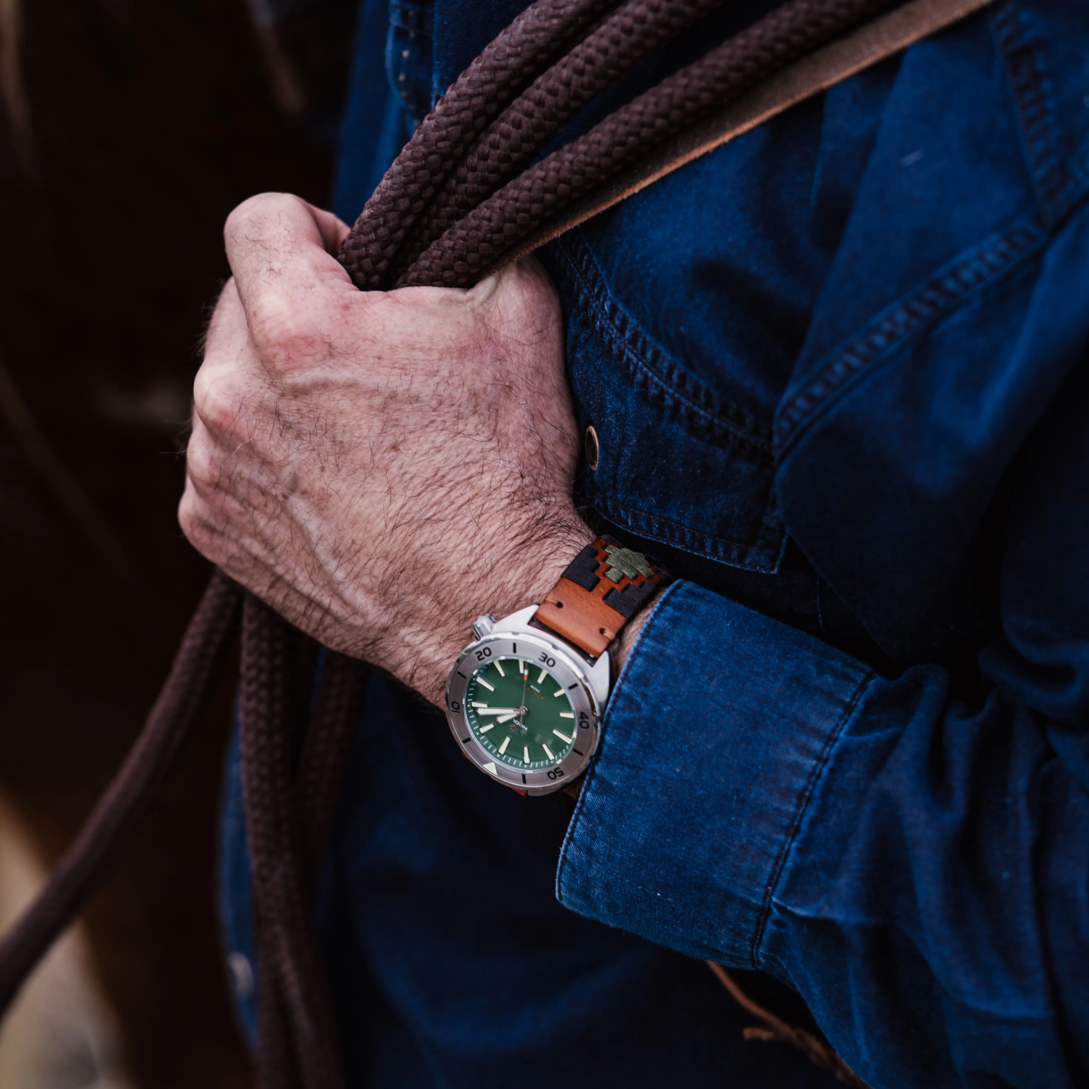 Brown Green Gaucho Watch Band (18mm SALE)