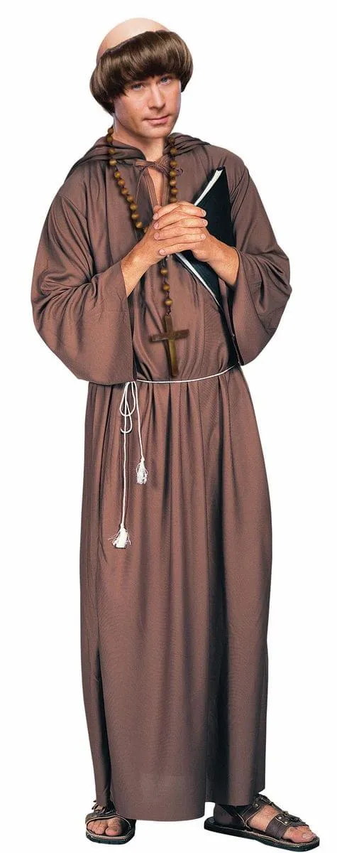 Brown Monk Robe Costume Adult