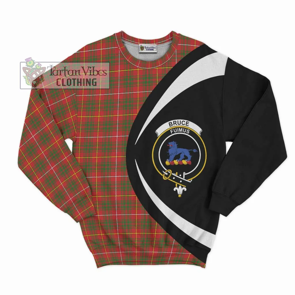 Bruce Modern Tartan Sweatshirt with Family Crest Circle Style