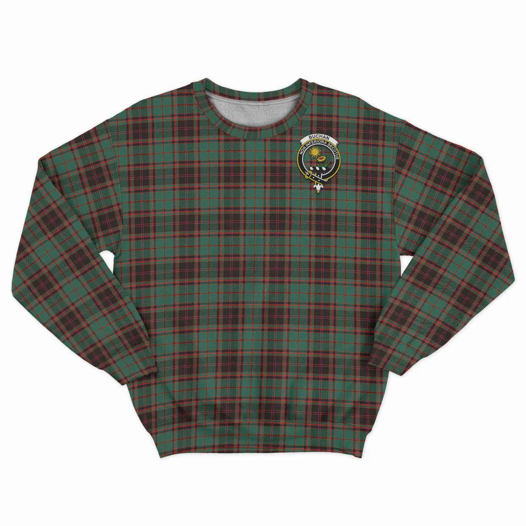 Buchan Ancient Tartan Sweatshirt with Family Crest