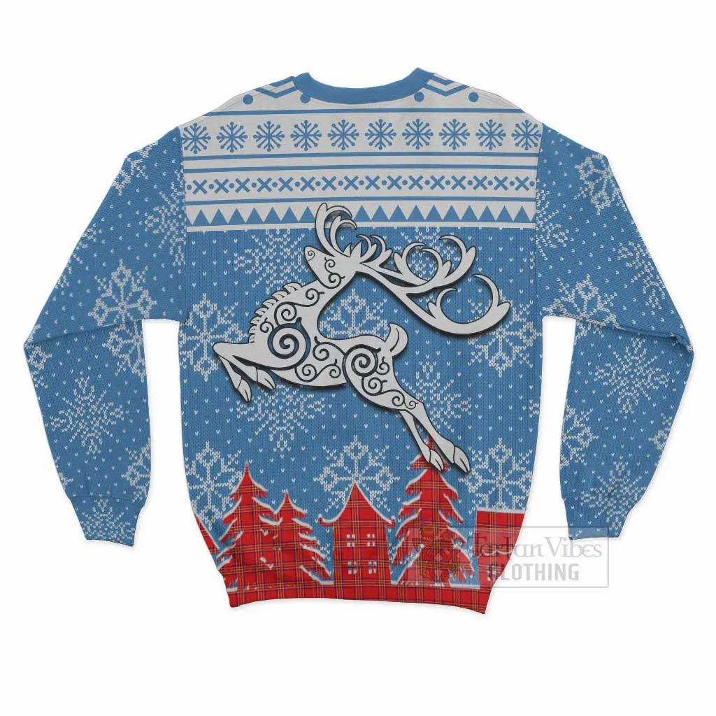 Burnett Clan Christmas Sweatshirt Celtic Reindeer Style