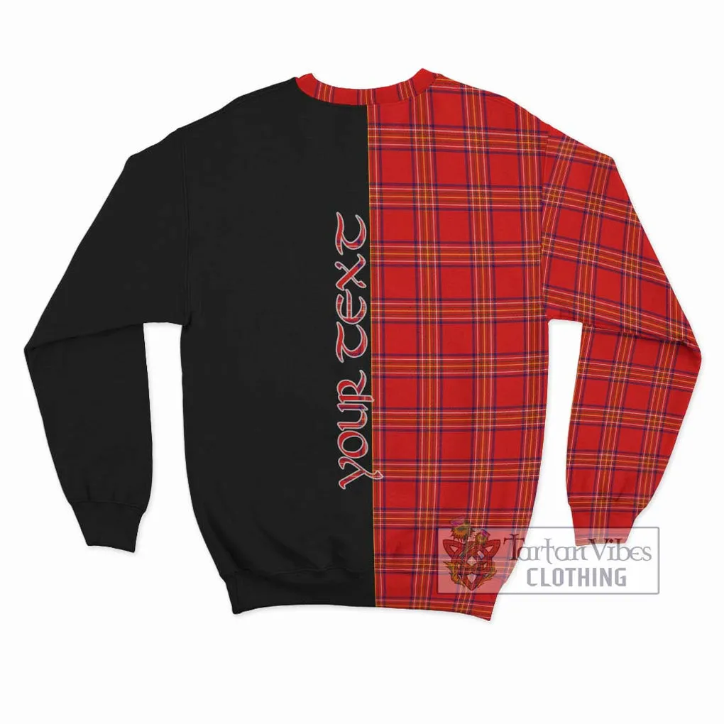 Burnett Modern Tartan Sweatshirt with Family Crest and Half Of Me Style