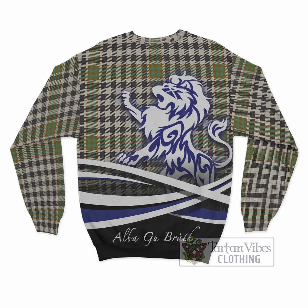 Burns Check Tartan Sweatshirt with Alba Gu Brath Regal Lion Emblem