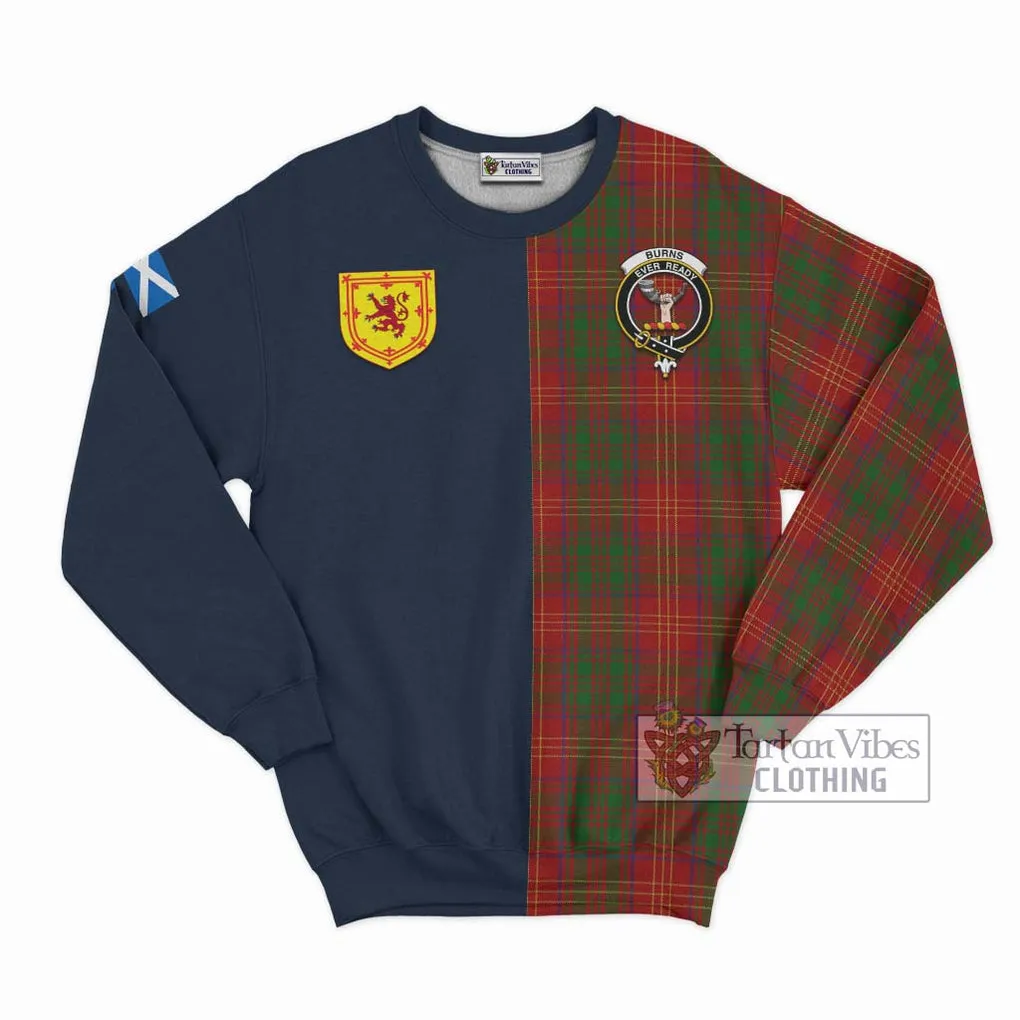 Burns Tartan Sweatshirt Alba with Scottish Lion Royal Arm Half Style