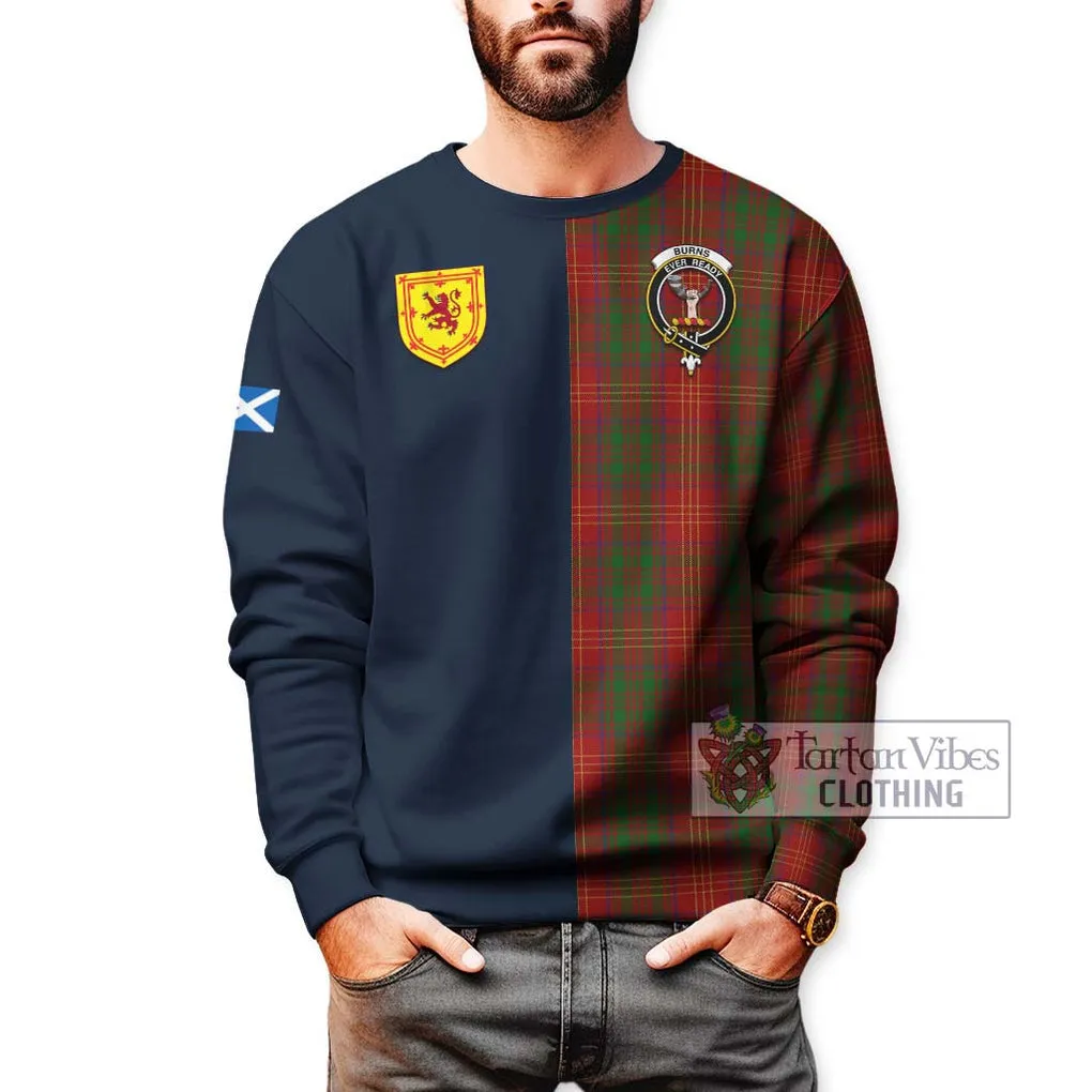 Burns Tartan Sweatshirt Alba with Scottish Lion Royal Arm Half Style