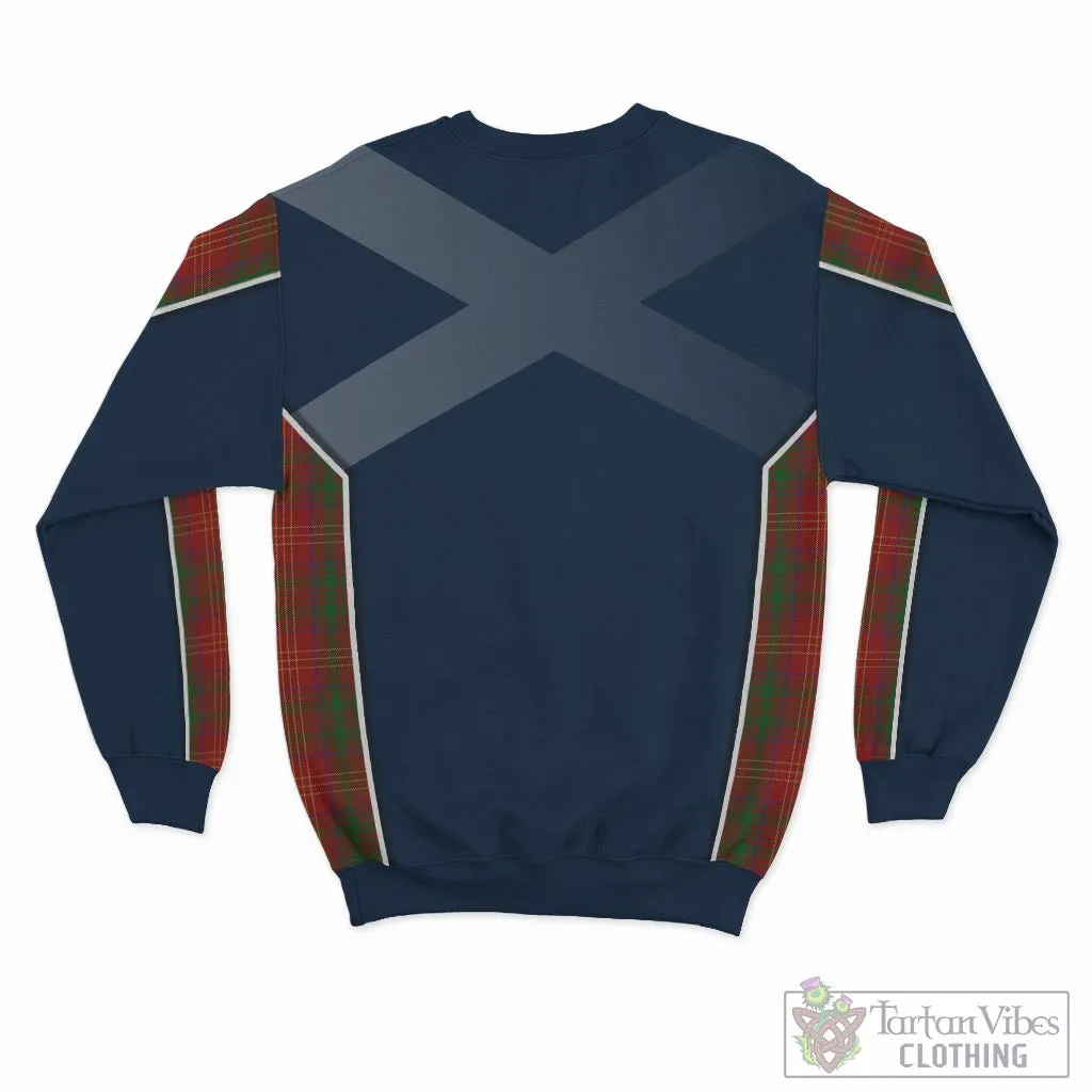 Burns Tartan Sweatshirt with Family Crest and Scottish Thistle Vibes Sport Style