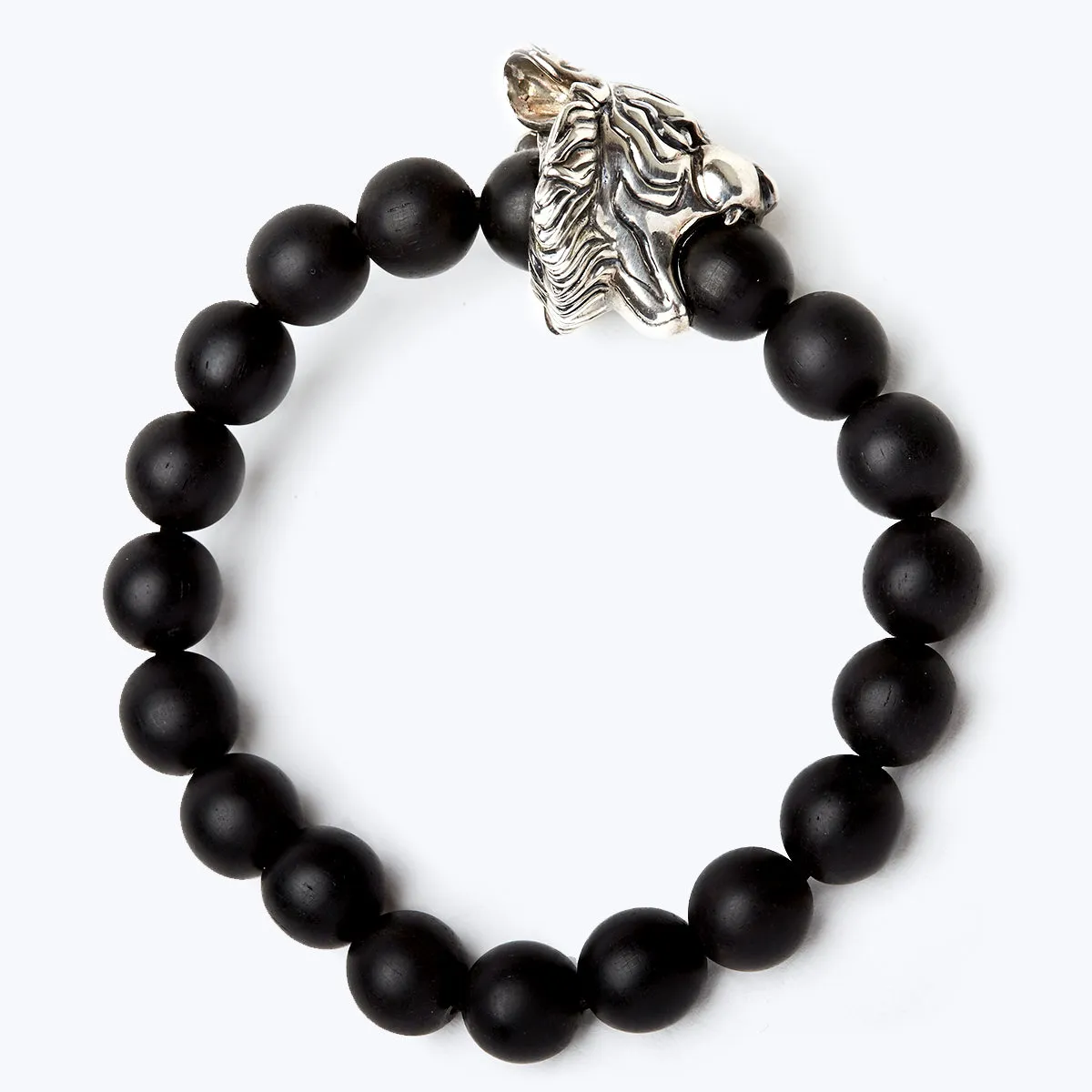 Chinese Zodiac Ebony Bead Bracelet - Year of the Tiger