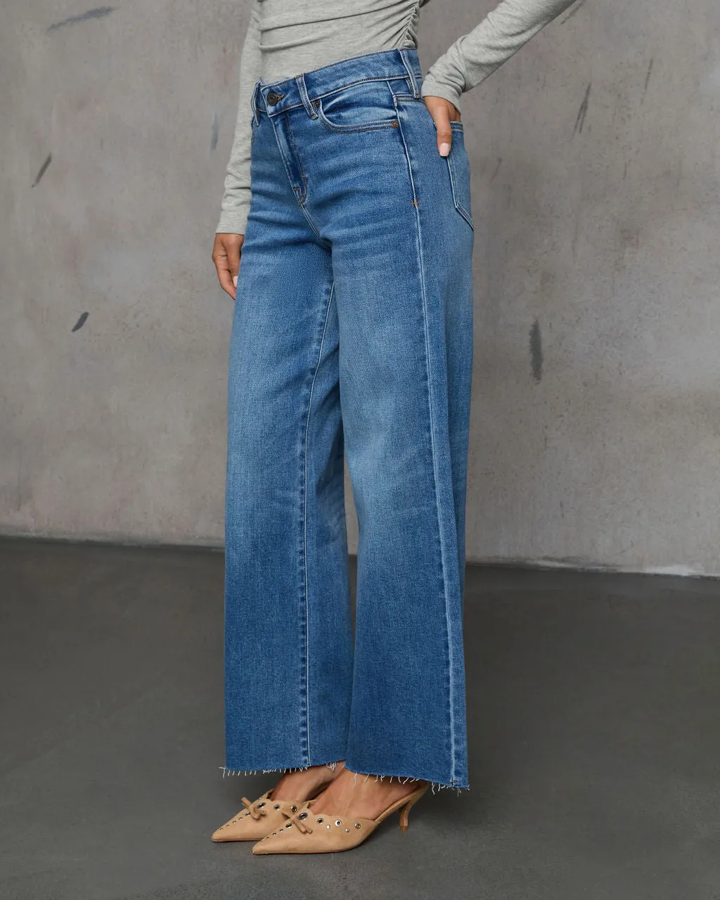 Connie High Rise Frayed Hem Jeans