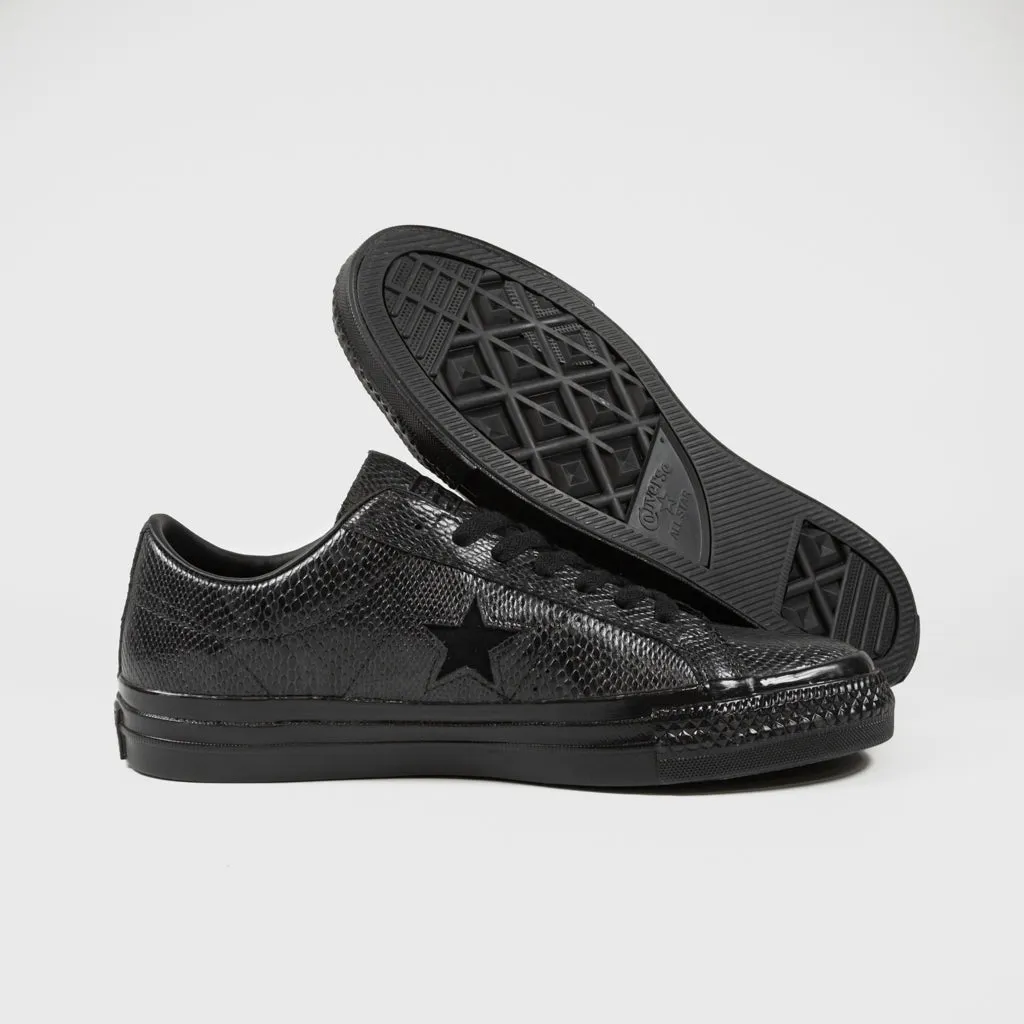 Converse Cons - Jamie Platt Snakeskin One Star Pro Ox Shoes - Black / Black / White