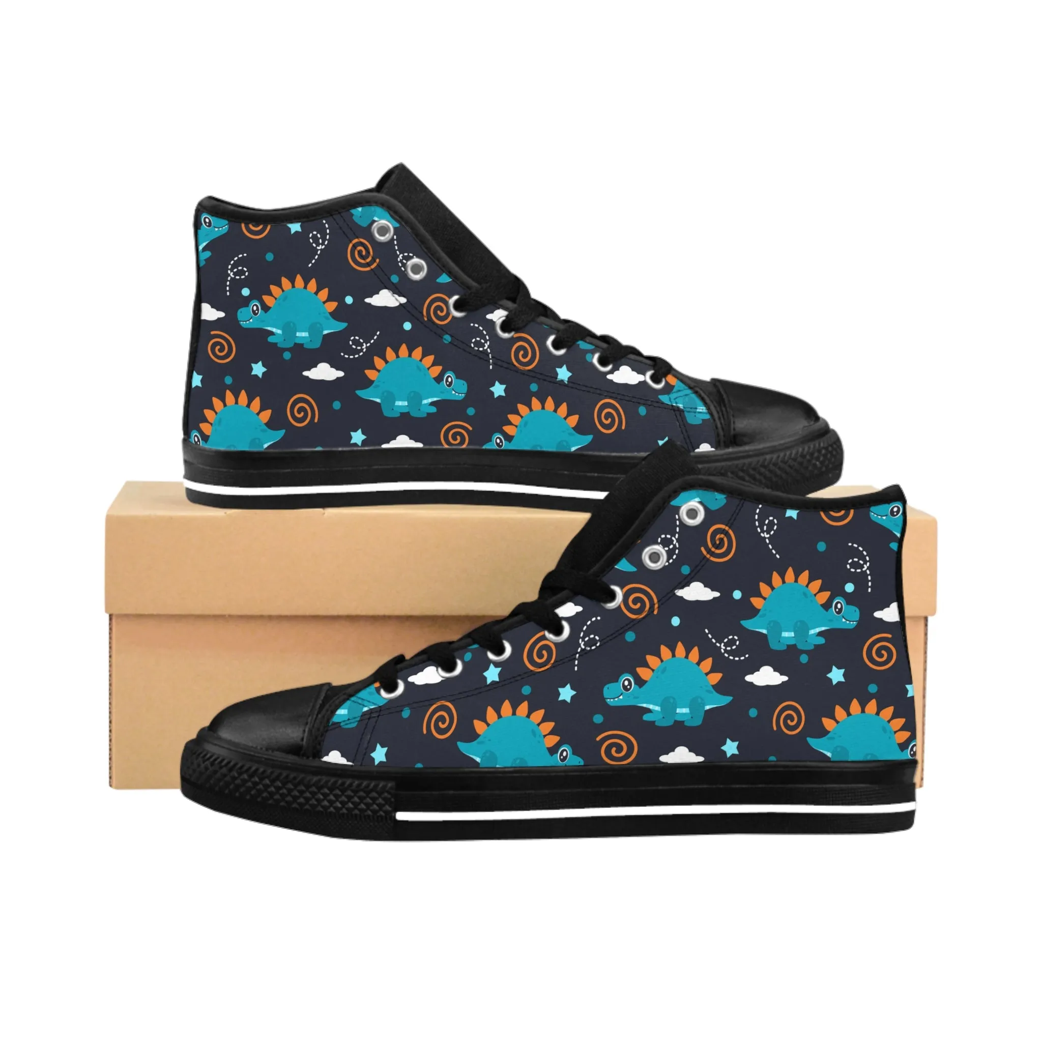 Cool Blue Dinosaurs Women's Classic Sneakers