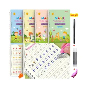 Copy Book Magic Practice Children's Book Reusable Free Wipe Children's Toys Writing Stickers English Copy Book Children's Character Practice Parent Child Education Suitable For Boys And Girls