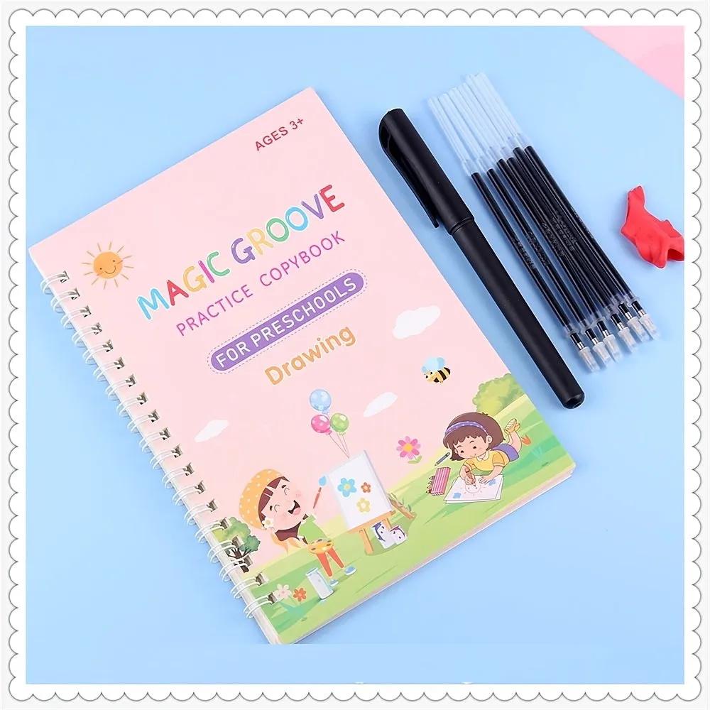 Copy Book Magic Practice Children's Book Reusable Free Wipe Children's Toys Writing Stickers English Copy Book Children's Character Practice Parent Child Education Suitable For Boys And Girls