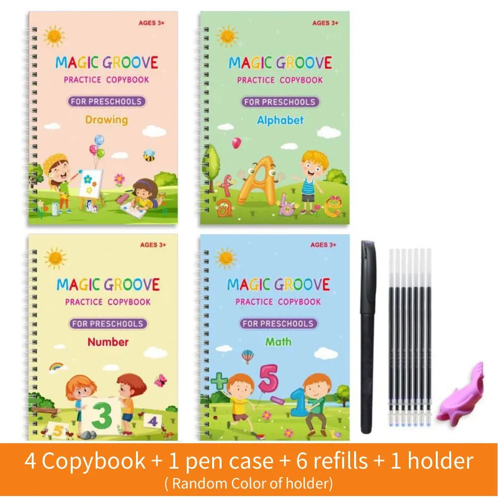 Copy Book Magic Practice Children's Book Reusable Free Wipe Children's Toys Writing Stickers English Copy Book Children's Character Practice Parent Child Education Suitable For Boys And Girls