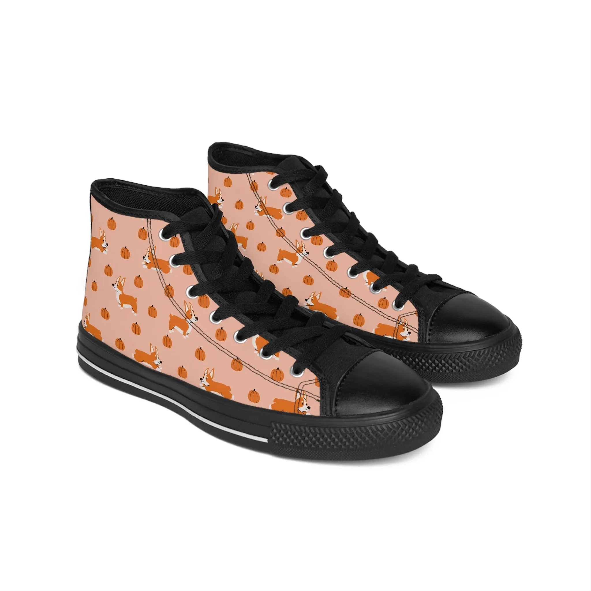 Corgi Pumpkin Dog Women's Classic Sneakers