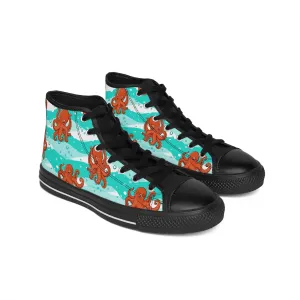 Cute Orange Octopus Women's Classic Sneakers