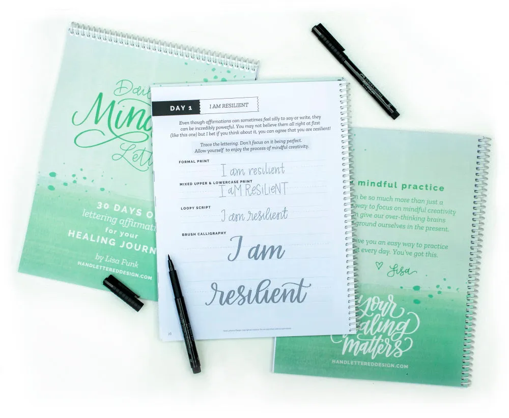 Daily Mindful Lettering Kit: Healing Journey