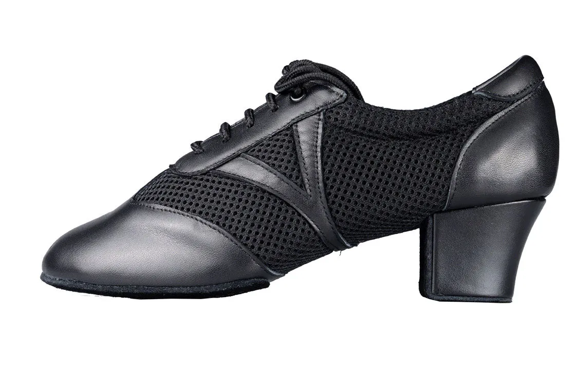 Dance America Savannah Ladies Black Leather and Mesh Practice or Teaching Shoe