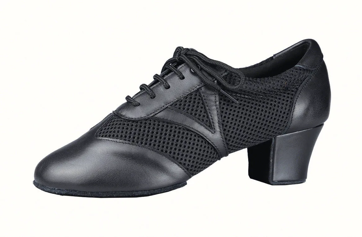 Dance America Savannah Ladies Black Leather and Mesh Practice or Teaching Shoe