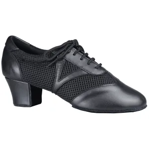 Dance America Savannah Ladies Black Leather and Mesh Practice or Teaching Shoe