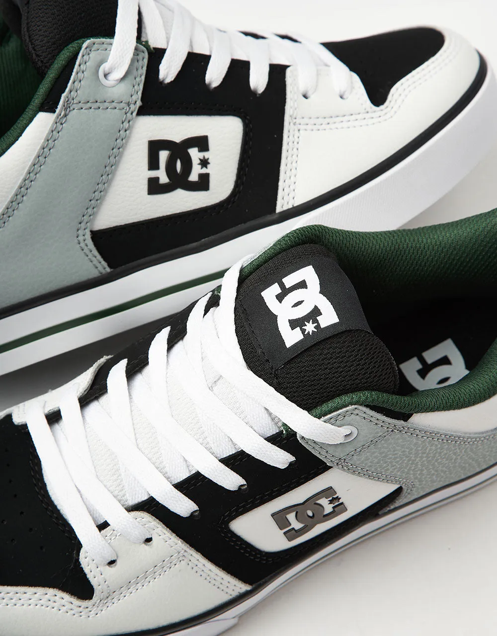 DC Pure Skate Shoes - White/Black/Green