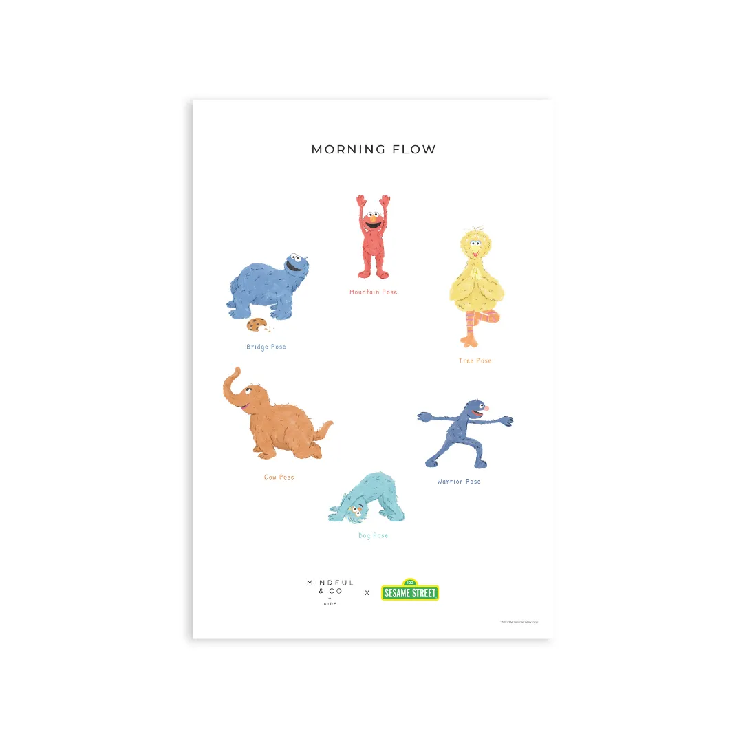 Double-Sided Sesame Street Yoga Poses Print - NEW!