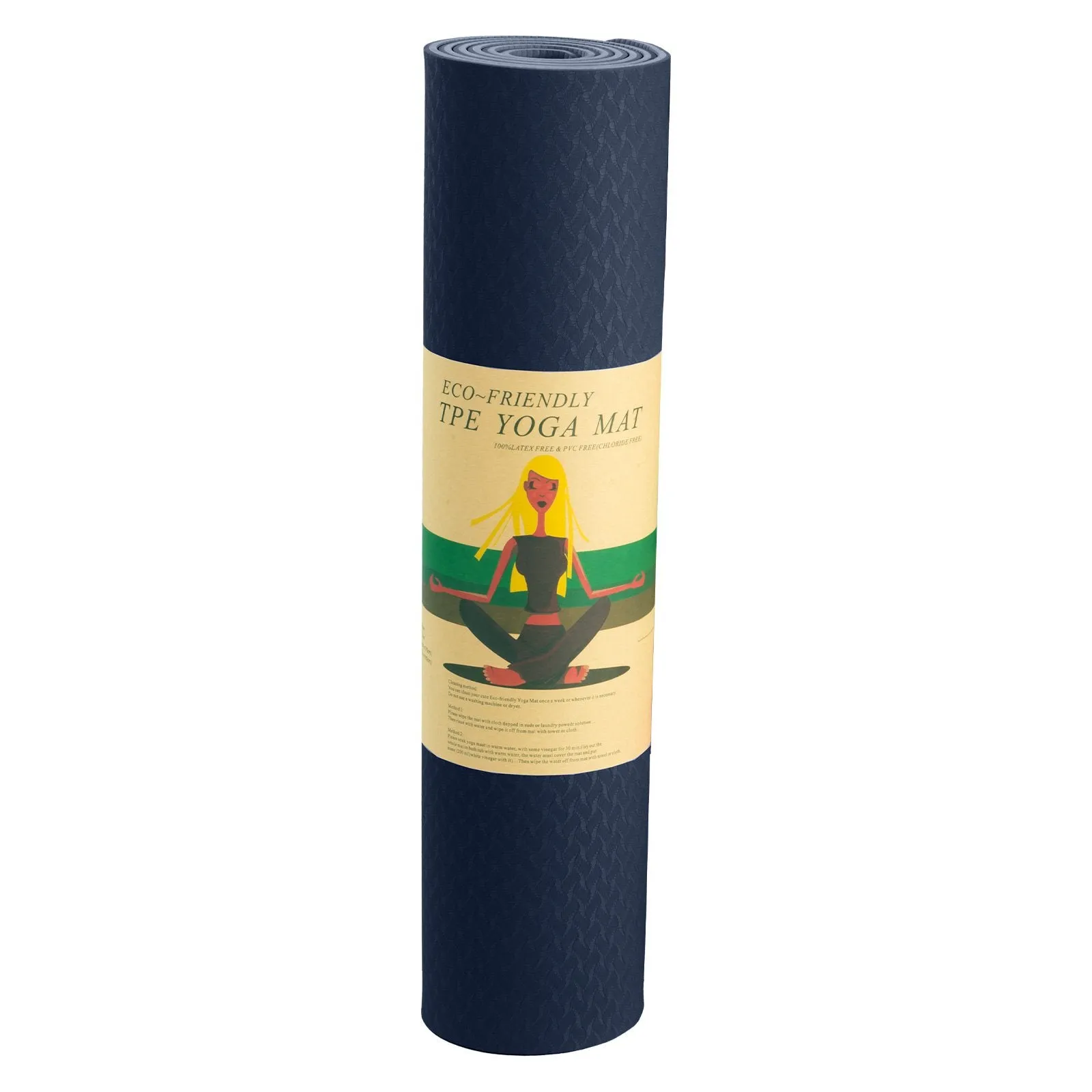 Eco-friendly 6mm Dual Layer Yoga Mat, Non-slip, Carry Strap - Powertrain