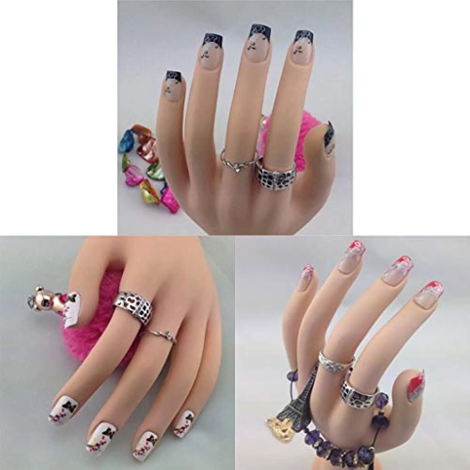 Electomania Flexible Plastic Mannequin Nail Art Training Hand Display Tool for Practice