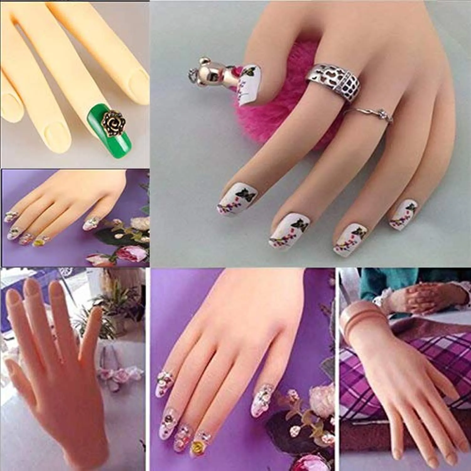 Electomania Flexible Plastic Mannequin Nail Art Training Hand Display Tool for Practice