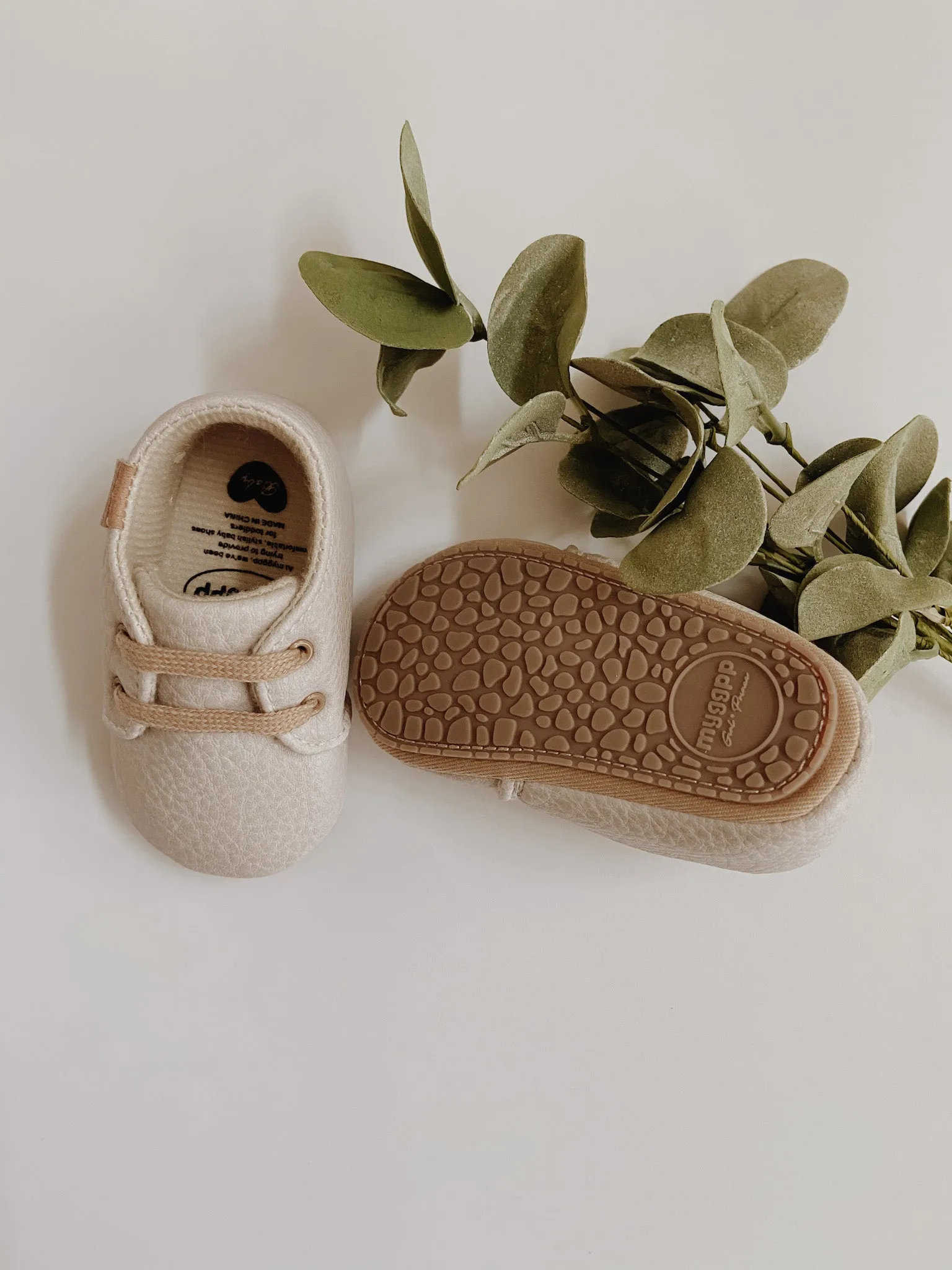 Faux Leather Crib Shoes | Tan