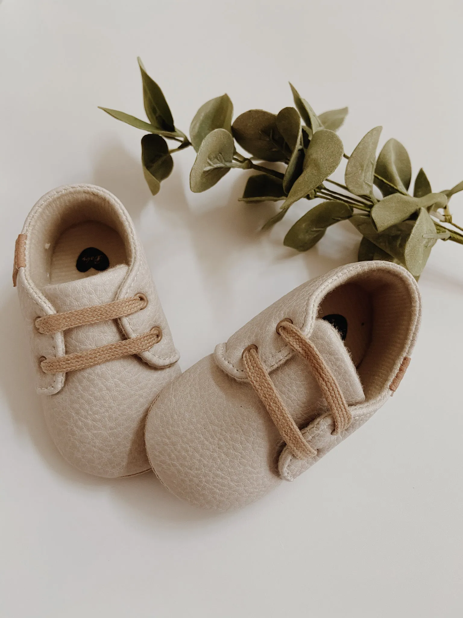 Faux Leather Crib Shoes | Tan