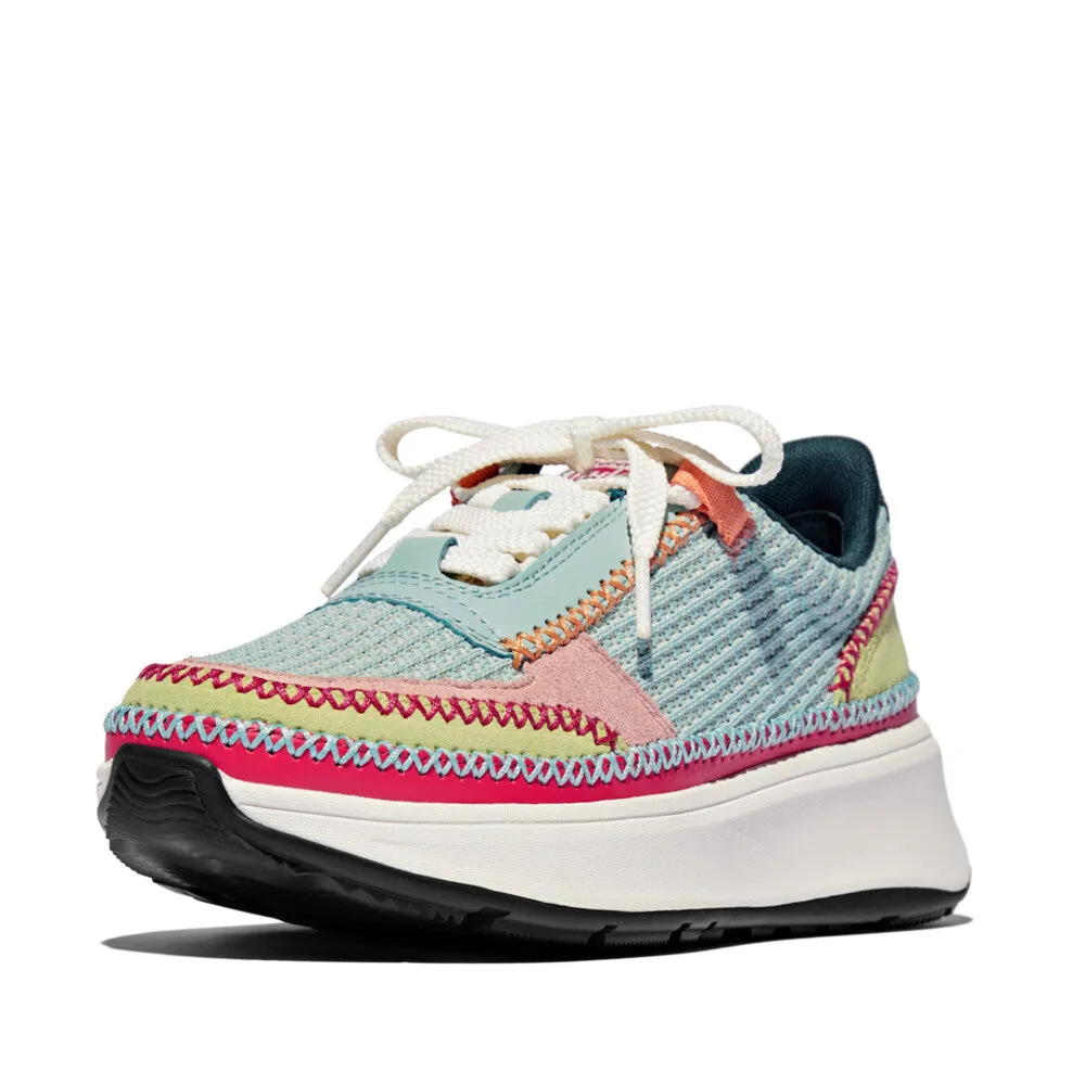 Fitflop F Mode Cross Stitch Material Mix Flatform Sneaker Tutti Fruitti Mix