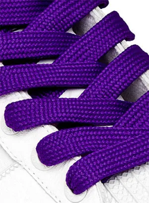 Flat Fat Purple Shoelaces - 11mm wide