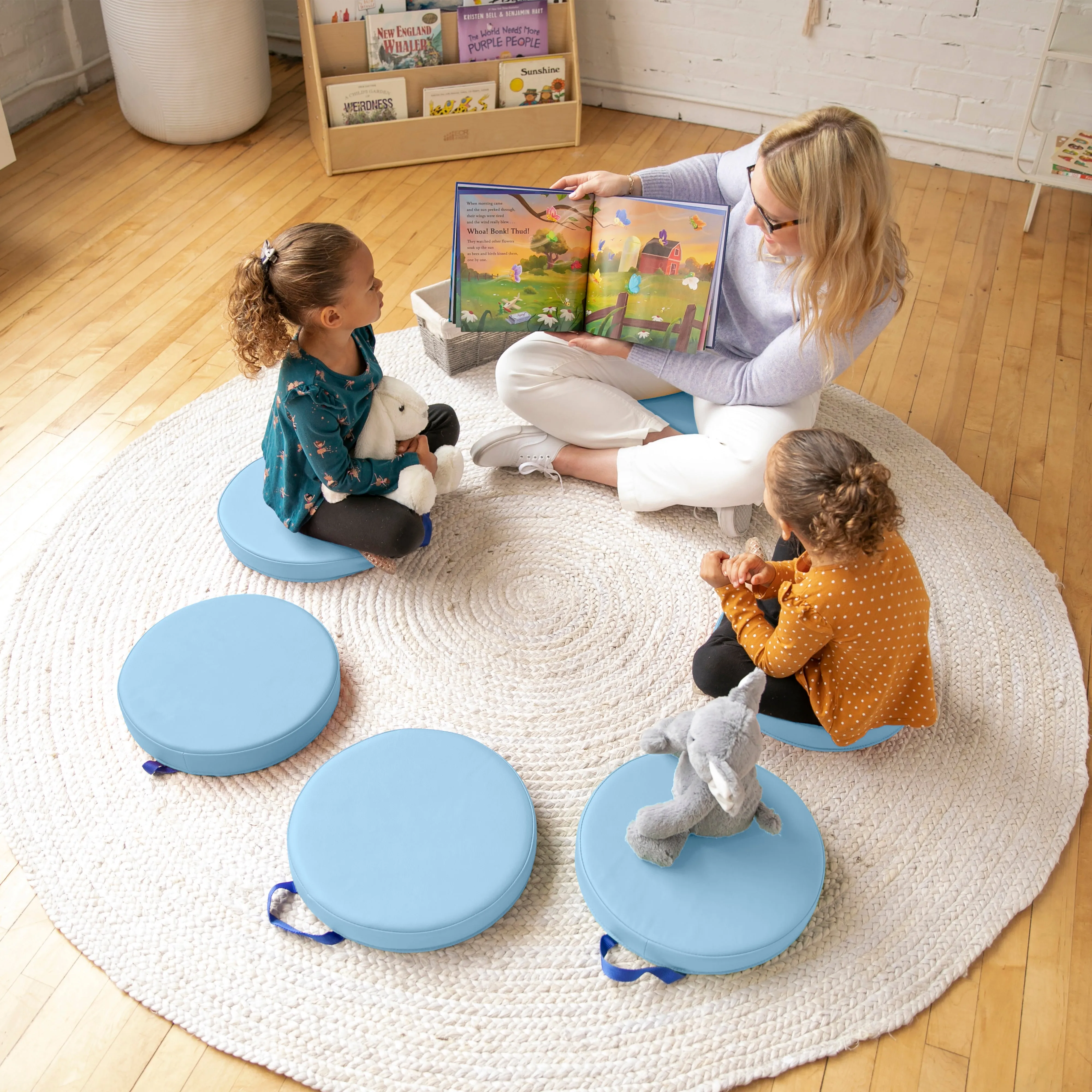 Floor Cushions, Round, Flexible Seating, 6-Piece