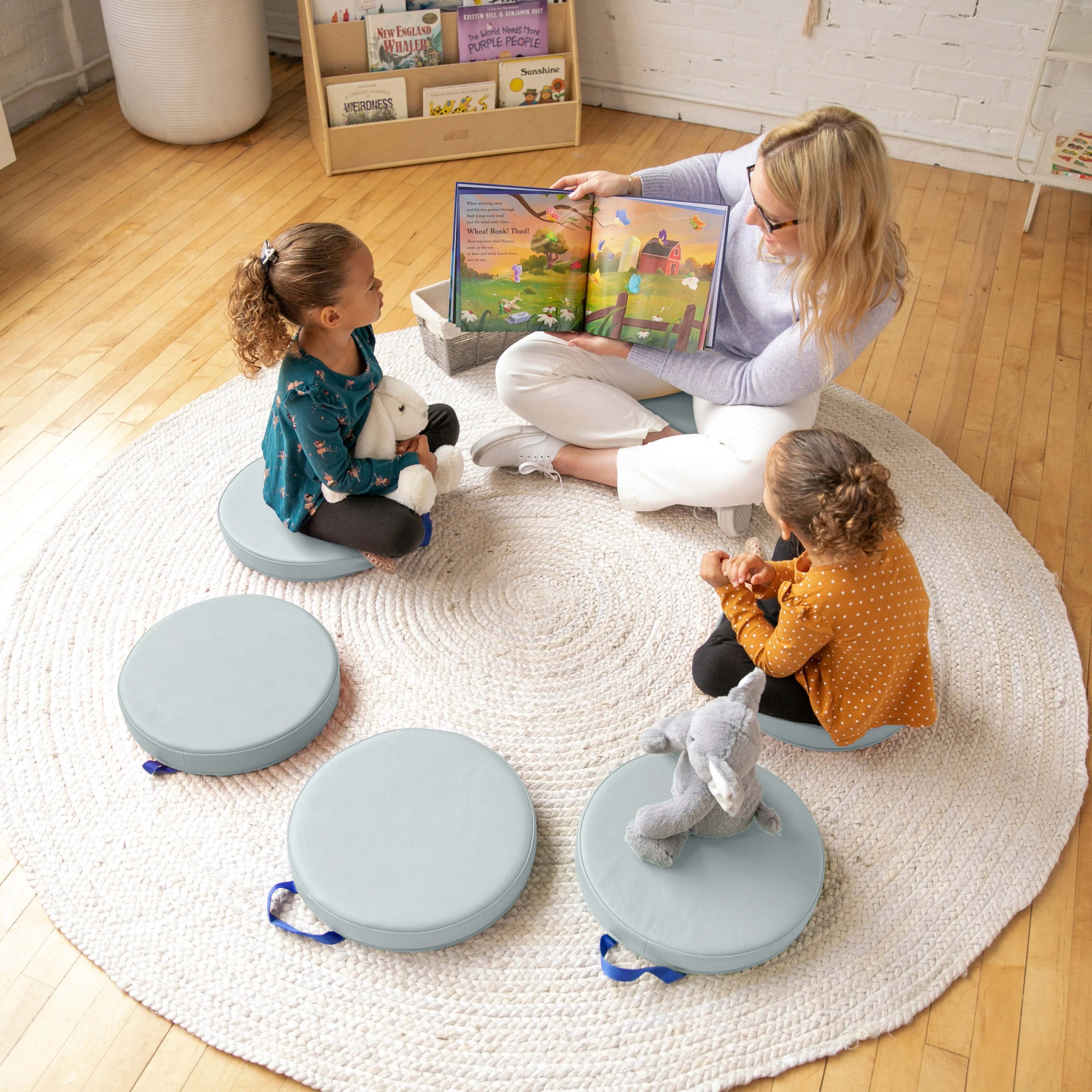 Floor Cushions, Round, Flexible Seating, 6-Piece