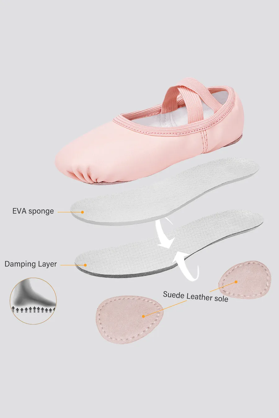 Girl's PU Leather Ballet Shoes