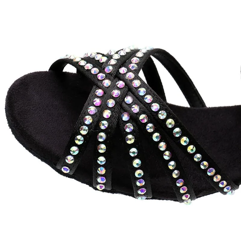 Girls  Satin  Heels Latin With Rhinestone Dance Shoes/Ballroom Shoes