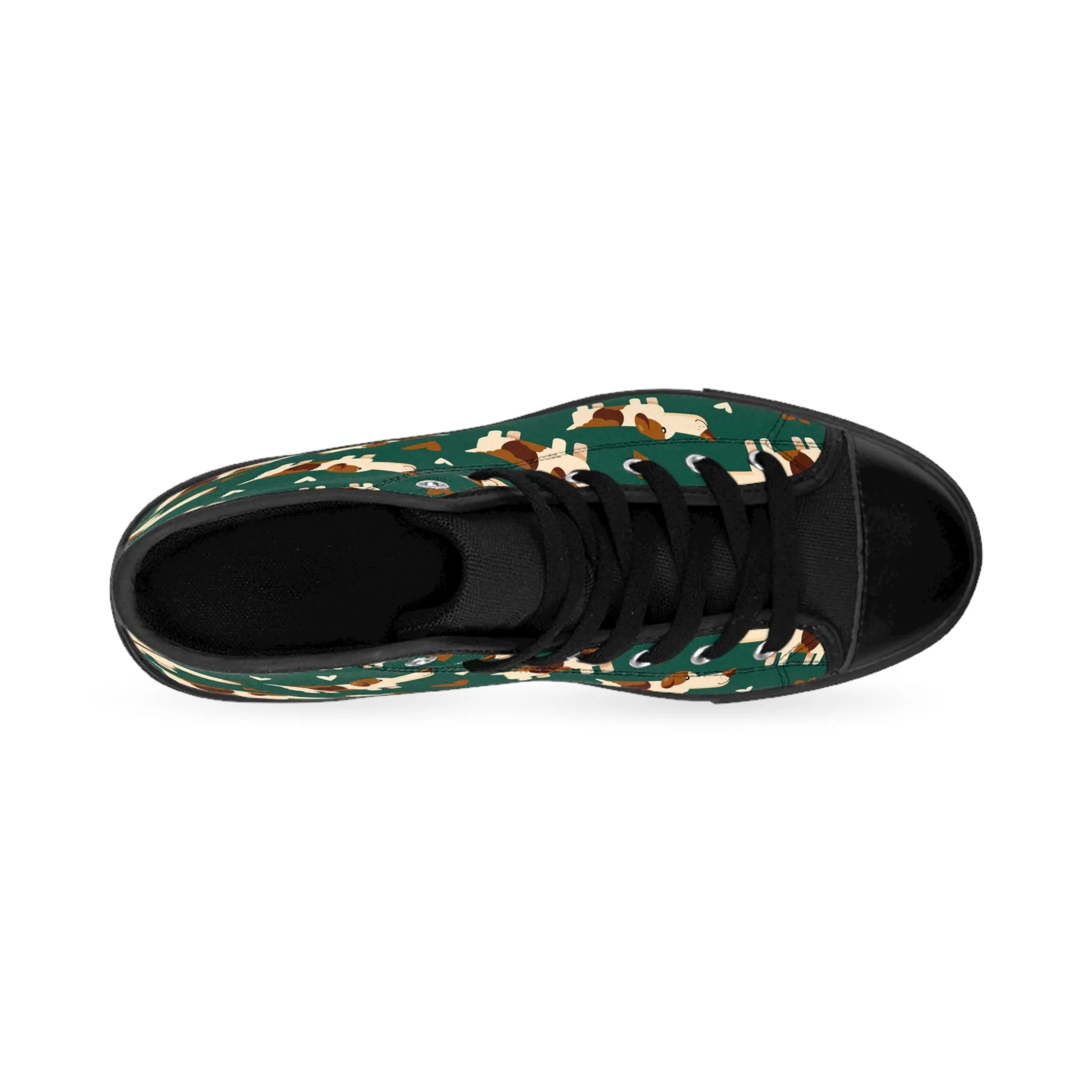 Green Basset Hound Women's Classic Sneakers