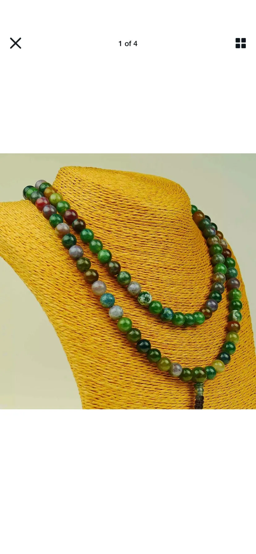 Green Moss Agate Mala 6mm