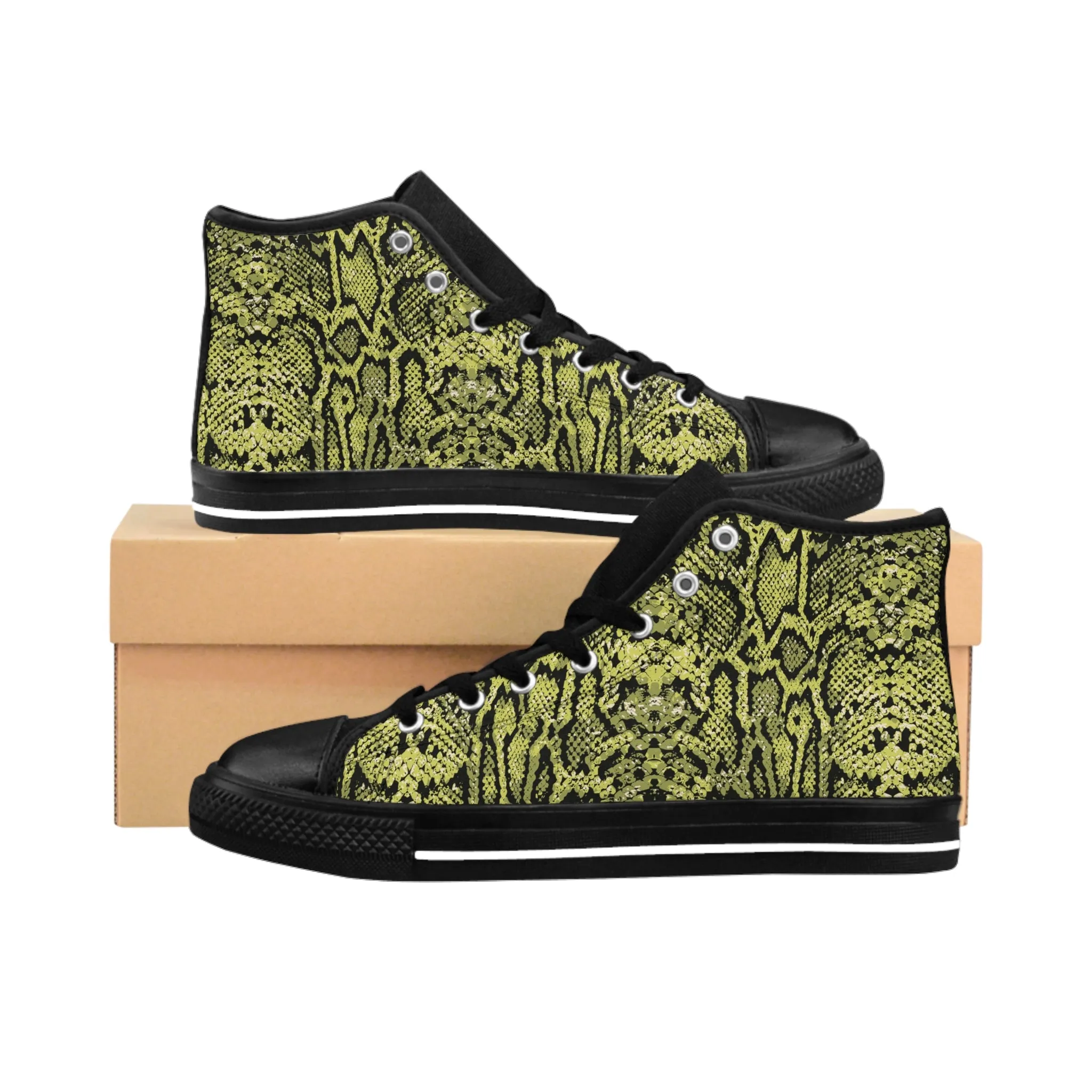 Green Snake Scales Women's Classic Sneakers