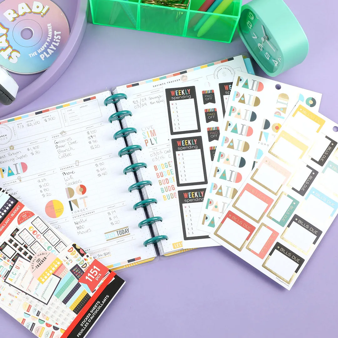 Happy Planner Bright Retro Sticker Book Value Pack