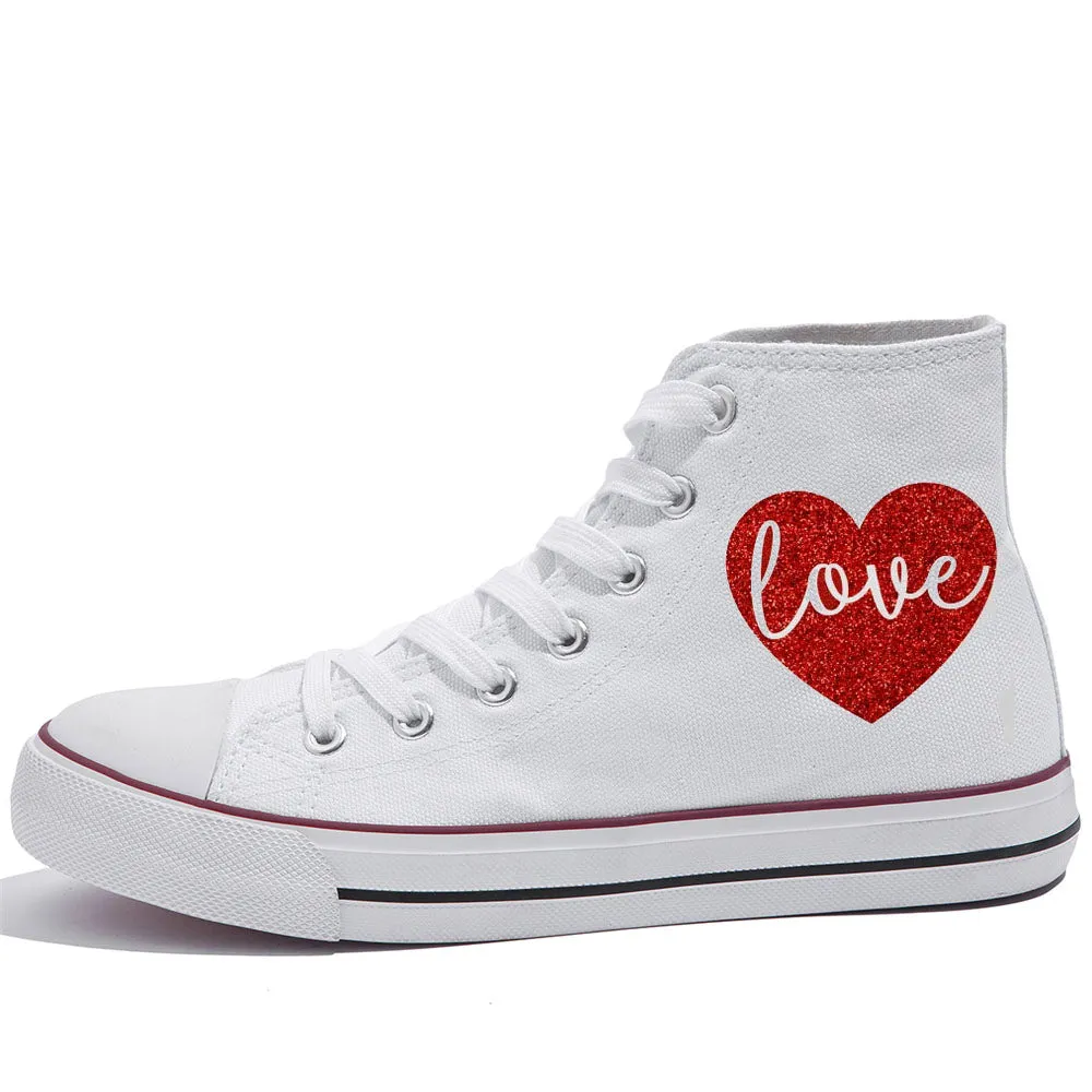 heart face glitters shoes/ smiley face sneakers