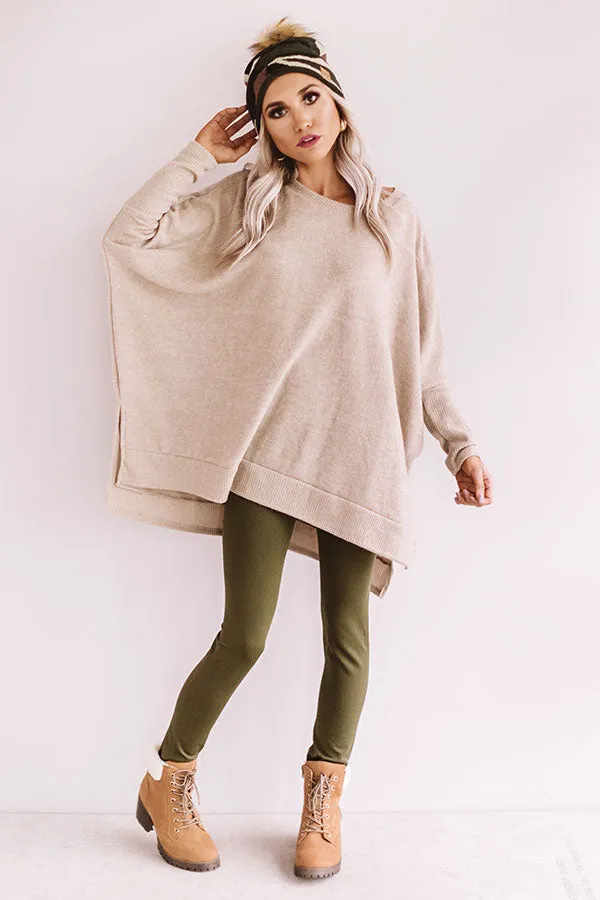 High Waist Fleece Lined Legging in Army Green