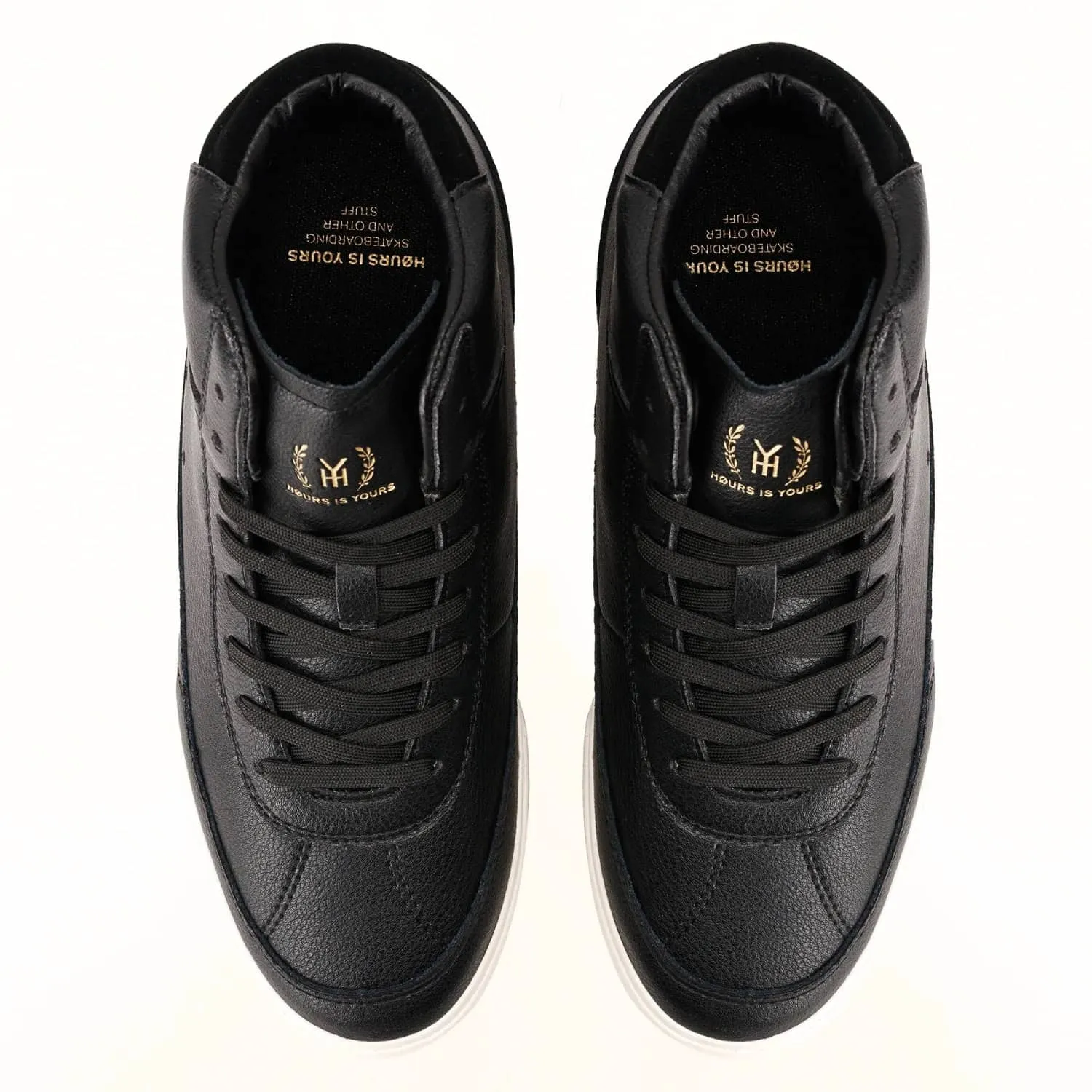 Høurs Is Yours North LX Mid Top Shoes - Black Leather/White